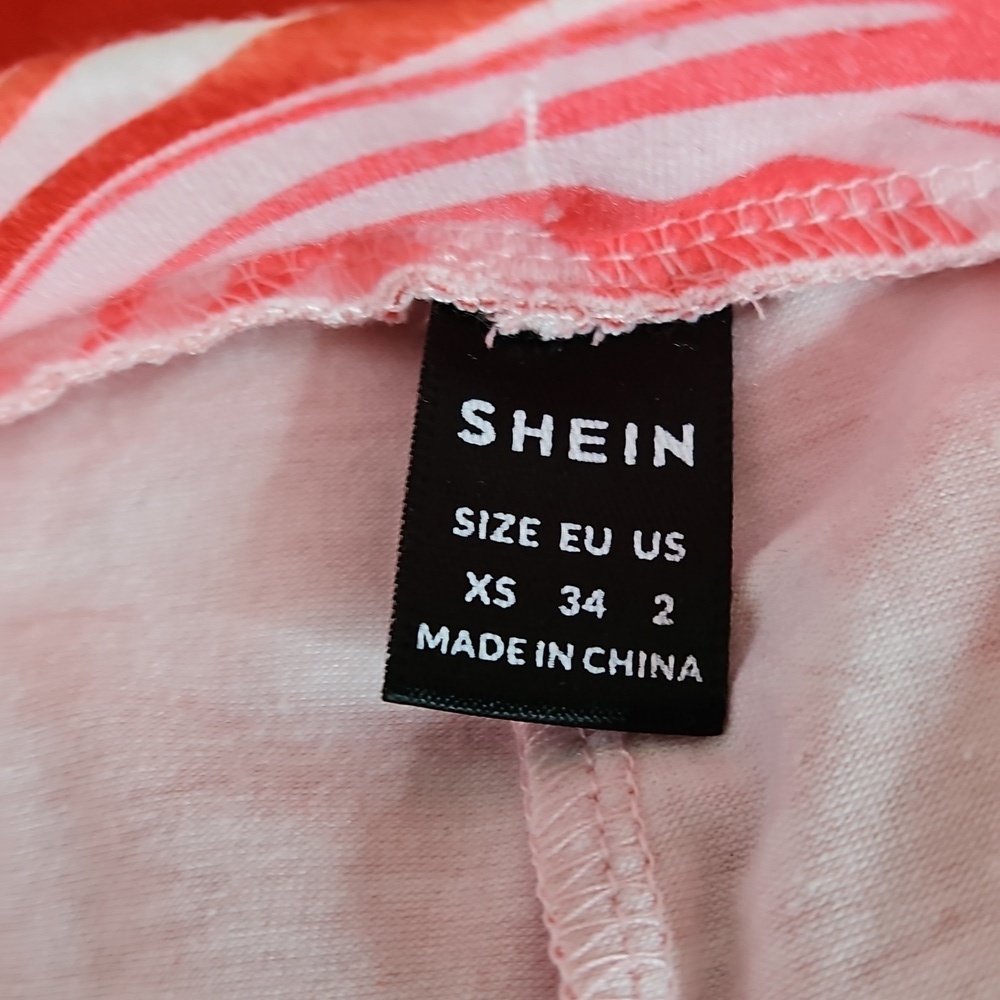 Shein Retro Style Pink Swirl Flare Leg Pull On Pants Size XS - Picture 4 of 5